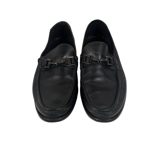 Bruno Magli Bigolo Black Leather Loafer Shoes Men's Size 9.5 Made in Italy - Picture 2 of 13